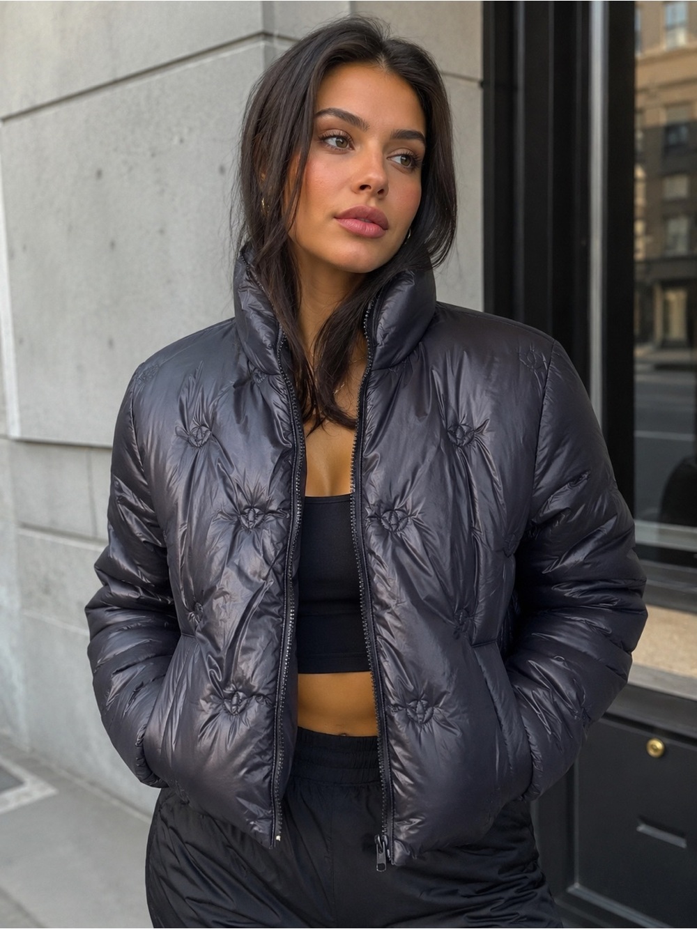 Y2K Adidas Women's black Puffer Jacket